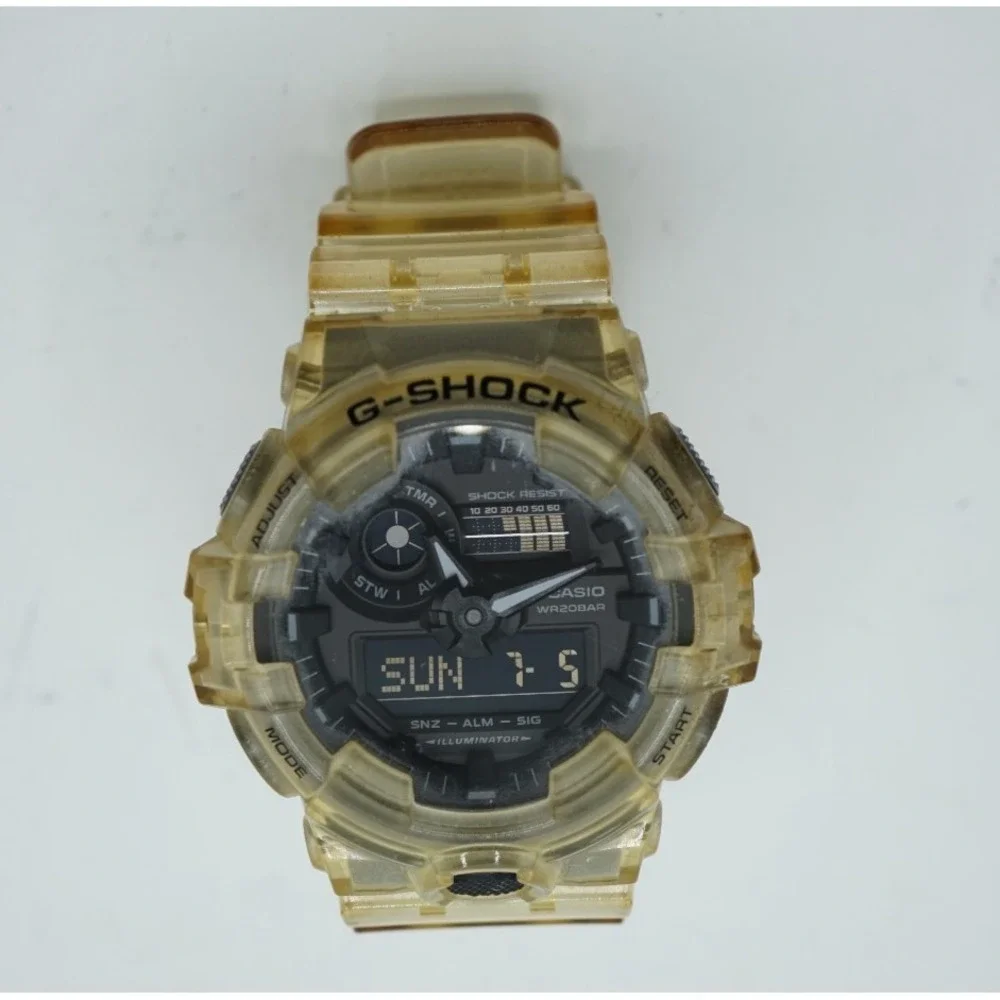 Casio GA-700SKE Analog Digital Display G-Shock Men's Round Wrist Watch